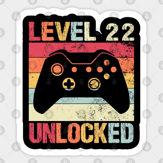 Level 22 Unlocked - 22nd Birthday Sticker by Teesamd